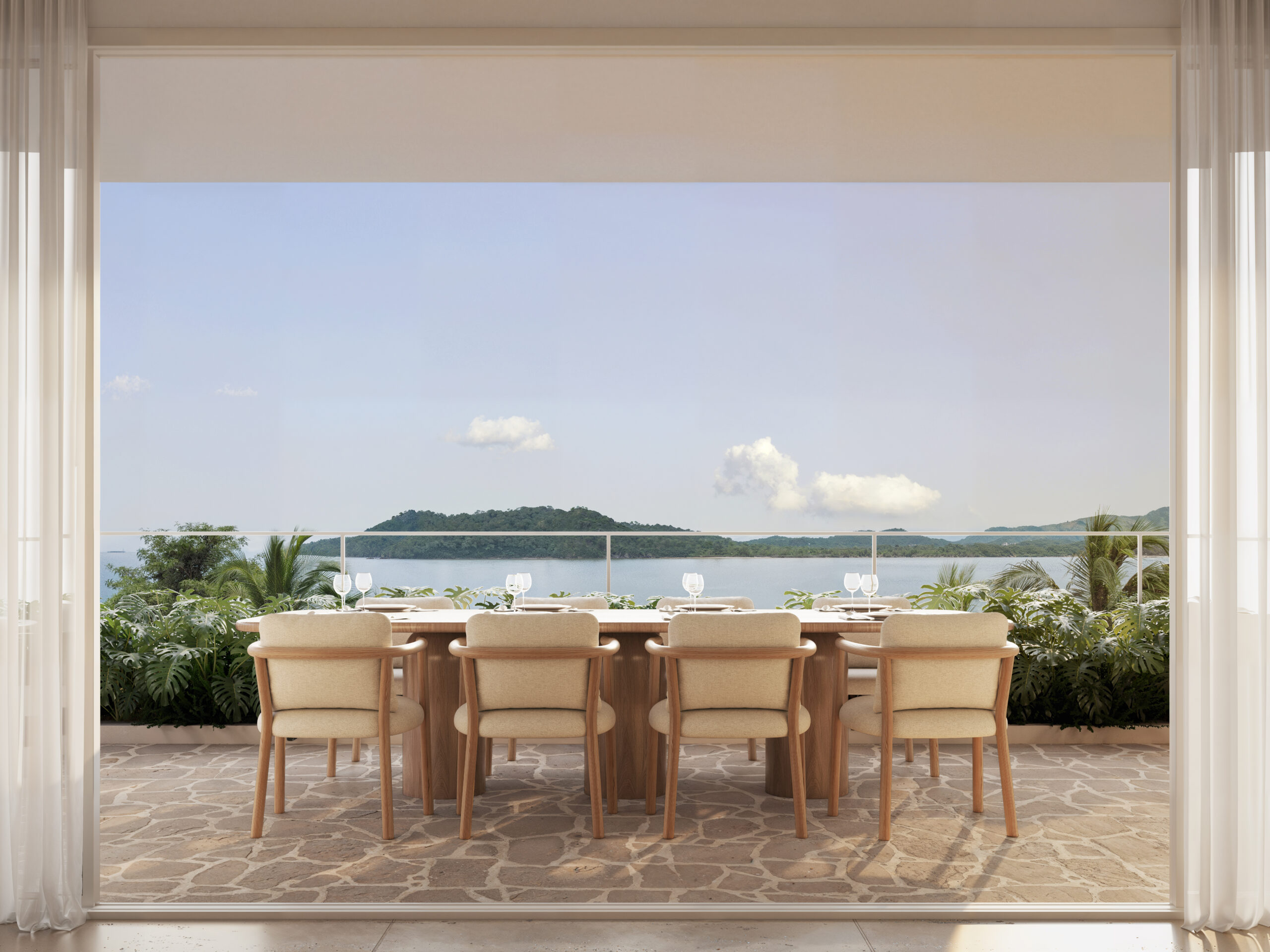Ocean view outdoor dining space